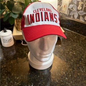 Red and White Cleveland Indians Baseball Hat SnapBack